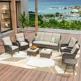 thumbnail image 6 of 4 Inch Outdoor Cushions, Suitable for Patio Furniture, Water-Resistant & Fade-Resistant, 1 Set, Beige, 6 of 9