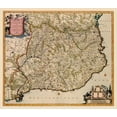 thumbnail image 2 of De Wit 23x20 White Modern Wood Framed Museum Art Print Titled - Iberian Peninsula Catalonia Spain - De Wit 1688, 2 of 4