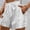 White, variant on Women's Solid Color Casual Shorts with Elastic Waist and Gold Bow Embellishment