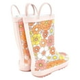 thumbnail image 3 of Hudson Baby Infant Girl Rain Boots, Peace Love And Flowers, 10 Toddler, 3 of 3