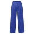 thumbnail image 4 of Ruyang Girls High Waisted Uniform Capri Pants Kids Wide Leg Pant Trouser Drawstring Straight Clothes Cropped Baggy Trouser, 4 of 6