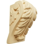 Ekena Millwork 2 1/2"W x 2 1/4"D x 4"H Small Acanthus Leaf Block Corbel, Maple
