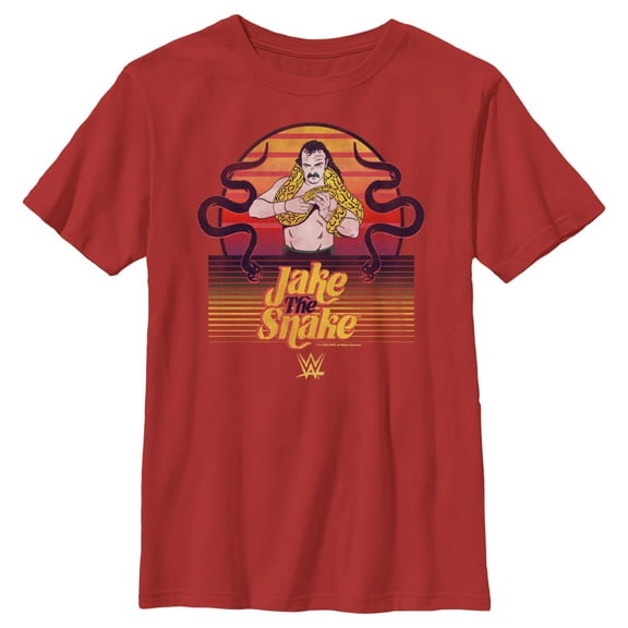 Boy's WWE Jake the Snake Retro Graphic Tee Red X Large