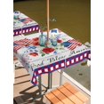 thumbnail image 2 of Outdoor Tablecloth with Umbrella Hole for Patio/Picnic/Party/Camping, 250th Anniversary Waterproof Table Cloth Square Cover Washable, Independence Day Floral Wooden (54"x 54"), 2 of 9