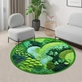thumbnail image 6 of Modern Round Area Rug, Grass Green Moss Aesthetic Rug for Bedroom Non-Slip Throw Shag Fluffy Carpet Washable Circle Rug for Room Living Room Playroom Home Dorm Decor 2.6ft, 6 of 8