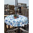 thumbnail image 2 of Outdoor Tablecloth with Umbrella Hole for Patio/Picnic/Party/Camping, Blue Ocean Bubble Waterproof Table Cloth Round Cover Washable, Watercolor Sea Bubble Summer (Dia 54"), 2 of 8