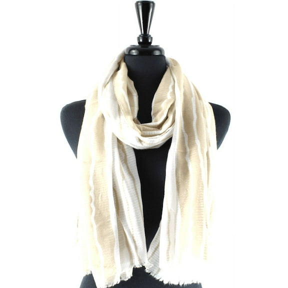PRETTY PERSUASIONS Devon-Beige (100% Polyester, 72X36) 10 scarves wholesale bulk summer spring