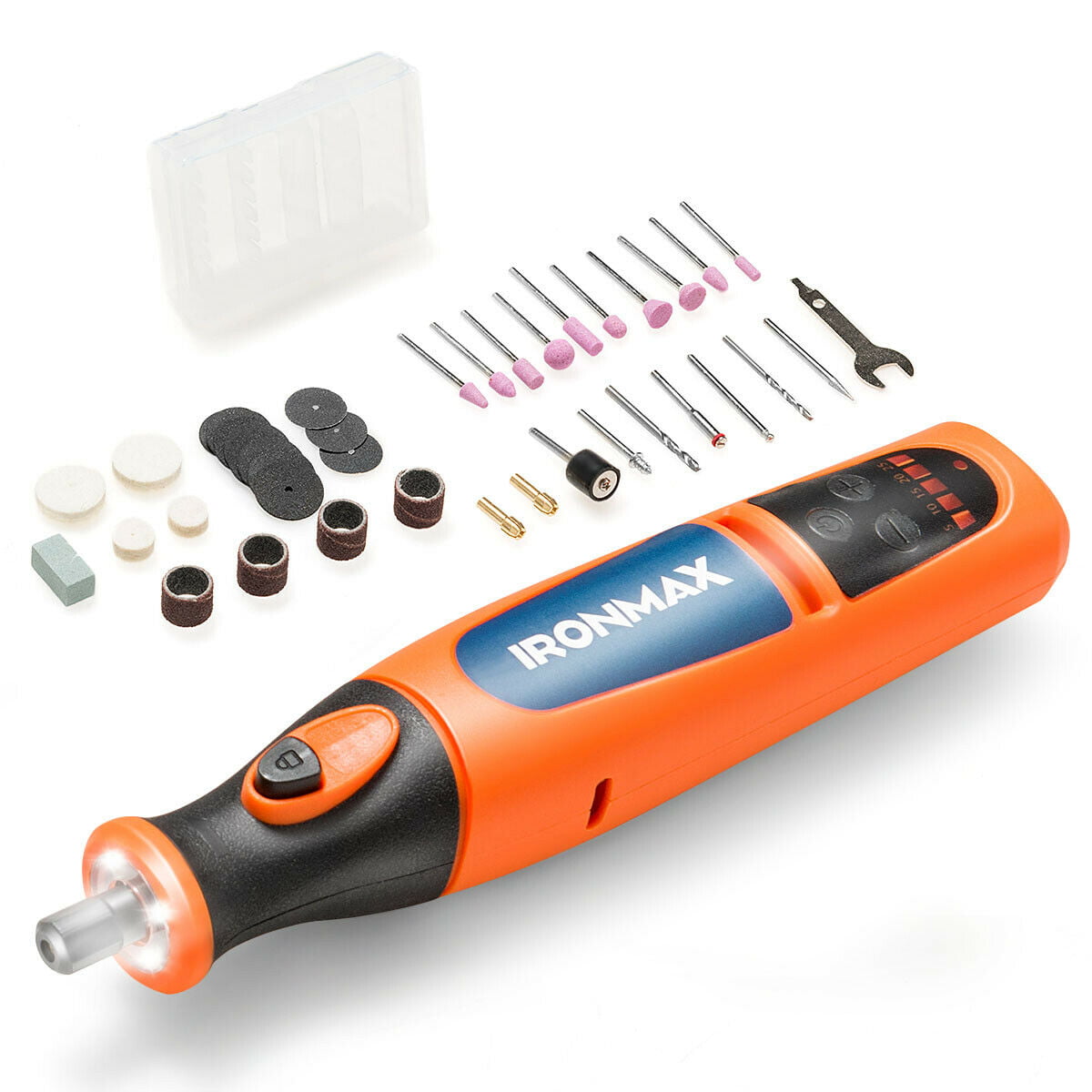 Toolman 8V Cordless Rotary Tool Set with 440PC Accessories 30000 RPM 5 Speed 