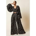 thumbnail image 3 of Pants for Women Loose Wide Leg Pants Leopard Print Tie Cardigan Lantern Sleeve Top Fashion Set, 3 of 6