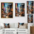 thumbnail image 4 of Designart "Time Square Lights in New York City V" Cityscapes Framed Wall Art - Industrial Blue New York City Entryway Framed Wall Art Print, 4 of 6