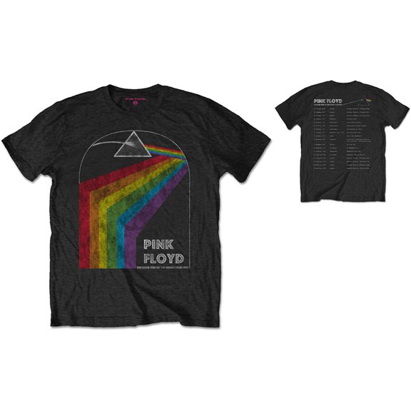 Pink Floyd Unisex T-Shirt Dark Side of the Moon 1972 Tour (Back Print) (Small)