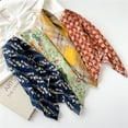 thumbnail image 3 of Nvzi Bufanda elegante y personalizada, bufanda cuadrada pequeña de algodón y lino, bufanda pequeña con diadema, bufanda (azul oscuro), 3 of 4