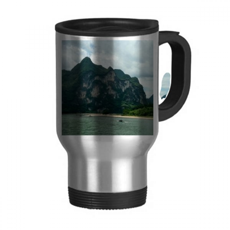 

Mountains And Rivers Photography Travel Mug Flip Lid Stainless Steel Cup Car Tumbler Thermos