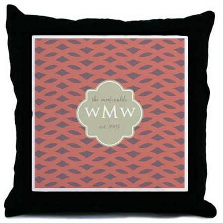 Cafepress Personalized Monogram Wedding Initial Names And Date Throw Pillow
