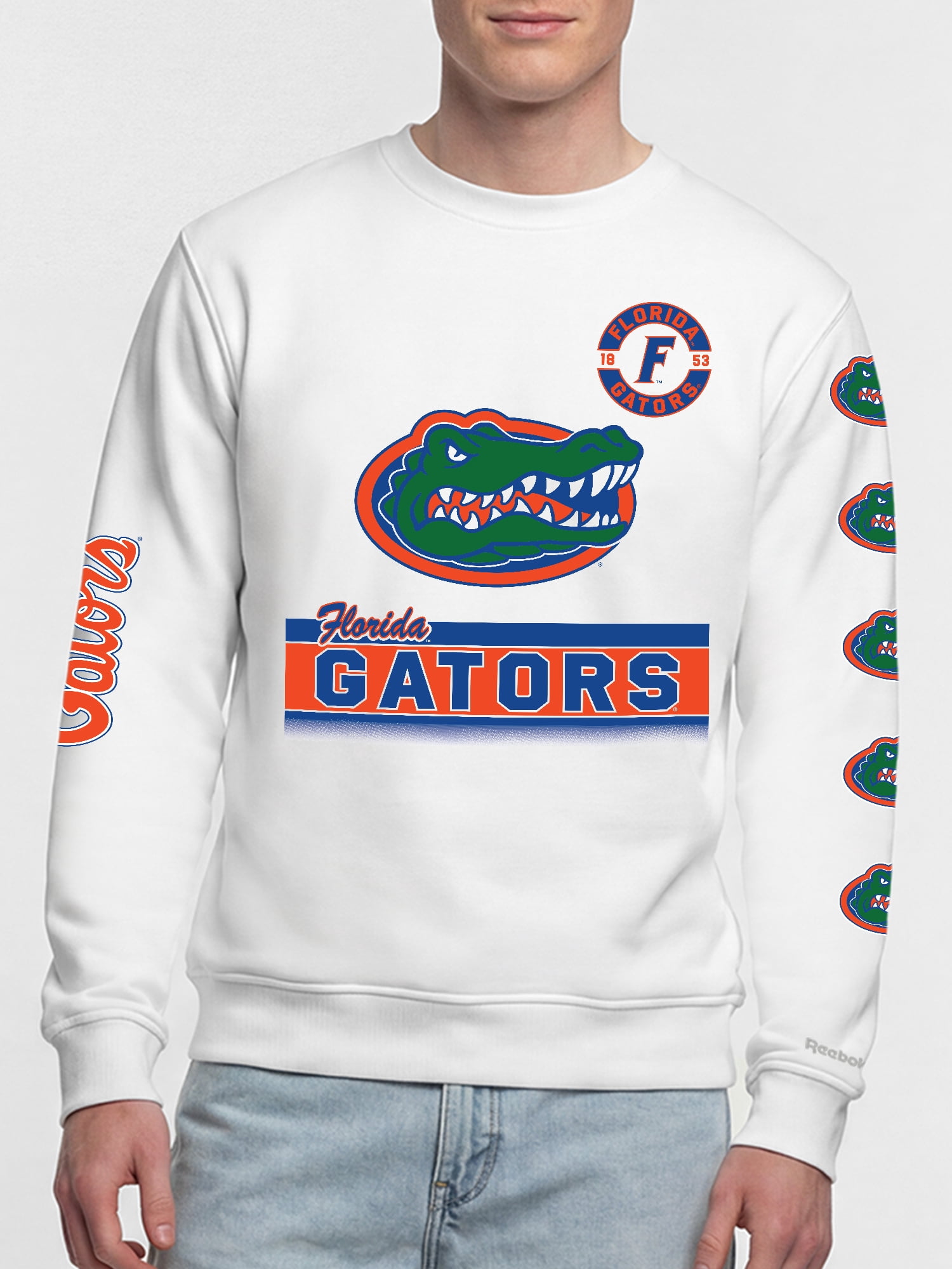 Florida Gators Reebok Mens White Crew Sweatshirt