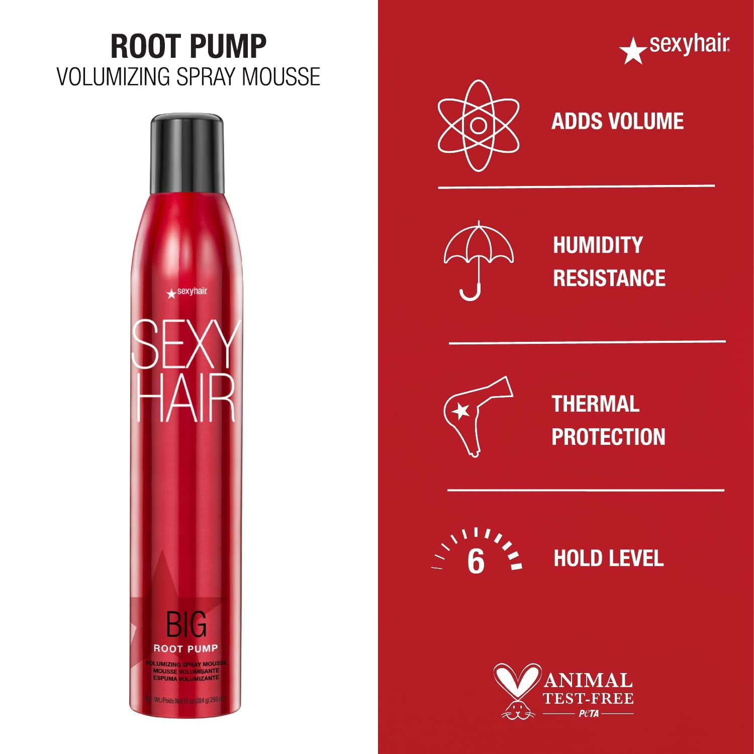 Sexy Hair Bigsexyhair Root Pump Spray Mousse, 10.1 oz