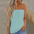 thumbnail image 2 of Women's Eyelets Tube Tops Summer Casual Bandeau Tank Casual Strapless Blouse Off The Shoulder Tunic Shirts, 2 of 5