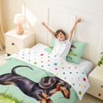 thumbnail image 3 of Homewish Dachshund Balloon Twin Duvet Cover,Pet Lovers Twin Bedding,Green,Happy Birthday Print Decor,Polkadot Reversible,2pcs,1 Duvet Cover and 1 Pillowcase, 3 of 6