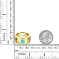 thumbnail image 4 of Gem Stone King 2.04 Ct Green Turquoise Blue Created Sapphire 18K Yellow Gold Plated Silver Men's Ring (Size 12), 4 of 4