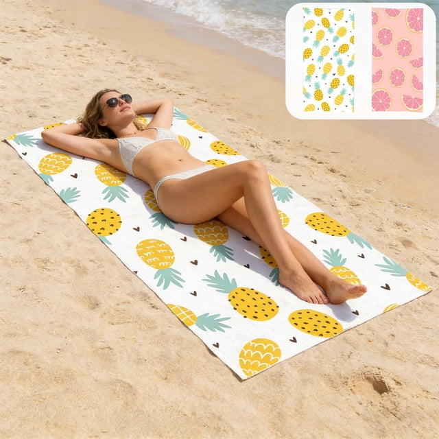 Quick Drying Microfiber Beach Towel, Multipurpose Travel Blanket With High-Density Lock Edges, for Swimming and Sports, Multi-color