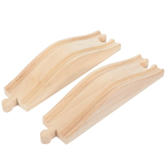 GAXIRE Replacement Train Tracks Wooden for Children 2Pcs 6.7X1.6X1.3In