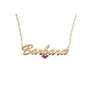 Personalized Planet 14kt Gold over Sterling Silver Birthstone Name Necklace