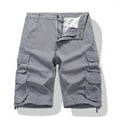thumbnail image 2 of Fgnfyis Men's Drawstring Cargo Shorts Short Men's Cargo Trousers Available in Many Different Colours Shorts for Men Grey 36, 2 of 4