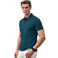 thumbnail image 3 of Cadmus Mens Polo Shirt Short Sleeve Quick Dry Shirts Golf Polos Collared Work Shirts for Men,8808,Blue,2XL, 3 of 6