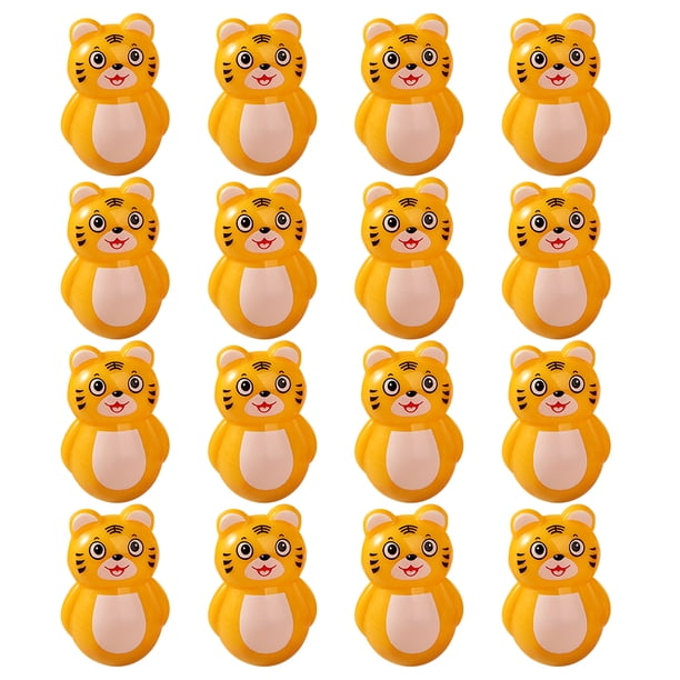 BRIGHTFUFU 16 piezas de tigre tigre juguetes tumbler adorables juguetes de vaso para niños
