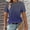 Navy, variant on Ussuma Gradient Color Pullover Blouse for Women Crew Neck Loose Stylish Personality Vacation Camp Holiday Party