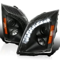 Spec-D Tuning SMD LED Black Projector Headlights Compatible with 2008-2014 Cadillac CTS, Left   Right Pair Headlamps Assembly