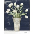 thumbnail image 2 of Jacobs, Cindy 25x32 Gold Ornate Wood Framed with Double Matting Museum Art Print Titled - Tulips on Navy II, 2 of 4