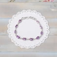 thumbnail image 2 of Sterling Silver Amethyst Bracelet, Dainty Solitaire Jewelry, Gift For Wife, 2 of 4