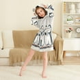 thumbnail image 3 of FORMRS Niños Bathrobe Unisex Hooded Robe Soft Plush Pajamas Sleepwear, Size 7-9T, Cute Puffin, 3 of 7