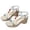 Silver, variant on Womens Casual Sandals Ethnic Elastic Slip On Cushioned Lightweight Summer Beach Footwear Gold