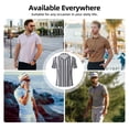 thumbnail image 5 of Sikiie Black White Gray Mexican Blanket Serape Stripes Print Men's Short-sleeved POLO Shirts, Button-down Shirts and T-shirts are Suitable for Vacation, Leisure and Business-4X-Large, 5 of 6