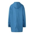 thumbnail image 5 of Stichou Womens Wool Blend Pea Coat Winter Warm Single Breasted Hooded Trench Coat Casual Office Work Dressy Outwear Jacket Blue XL, 5 of 5