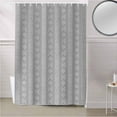 thumbnail image 5 of Fabric Shower Curtain, Boho White Striped Farmhouse Style Grey Bathroom Curtain with 12 Hooks Waterproof No Bad Odor Machine Washable Bath Curtains for Bathroom, Spa Room, 72"x84", 5 of 6