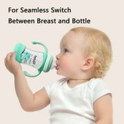 YOHKOH Newborn Nipple,Wide-Neck Soft Silicone,Slow Flow,for 0m+ Newborns,4pcs
