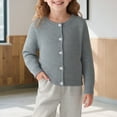 thumbnail image 3 of SonxaHe Infant Girls Sweaters Warm Soft Striped Cable Knit Cardigan Child Cozy Outerwear Autumn Winter Sweater Gray,Sized 12-18 M, 3 of 8