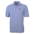 thumbnail image 2 of Men's Cutter & Buck Royal New England Patriots Throwback Logo Virtue Eco Pique Stripe Recycled Polo, 2 of 3