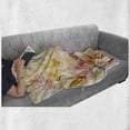 thumbnail image 6 of Shabby Flora Soft Flannel Fleece Throw Blanket, Watercolored Lilies Flowers Buds Leaves Colored Marks Artwork, Cozy Plush for Indoor and Outdoor Use, 70" x 90", Pale Pink Peach, by Ambesonne, 6 of 6