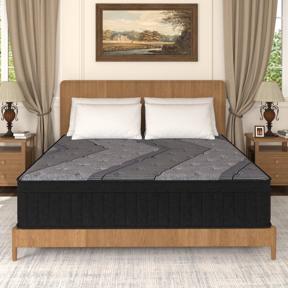 Doudter Queen Size Mattresses 12 Inch, Medium Firm Hybrid Mattress, Memory Foam and Individual Pocket Spring,Motion Isolation,Pressure Relief