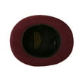 thumbnail image 4 of Ferrecci Satin Lined Burgundy Wool Top Hat with Grosgrain Ribbon and Removable Feather - Unisex, Men, Women (Large 59cm-7 3/8), 4 of 5