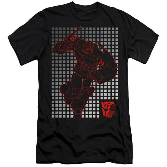 Transformers Optimus Grid HBO S/S Adult 30/1 T-Shirt Black
