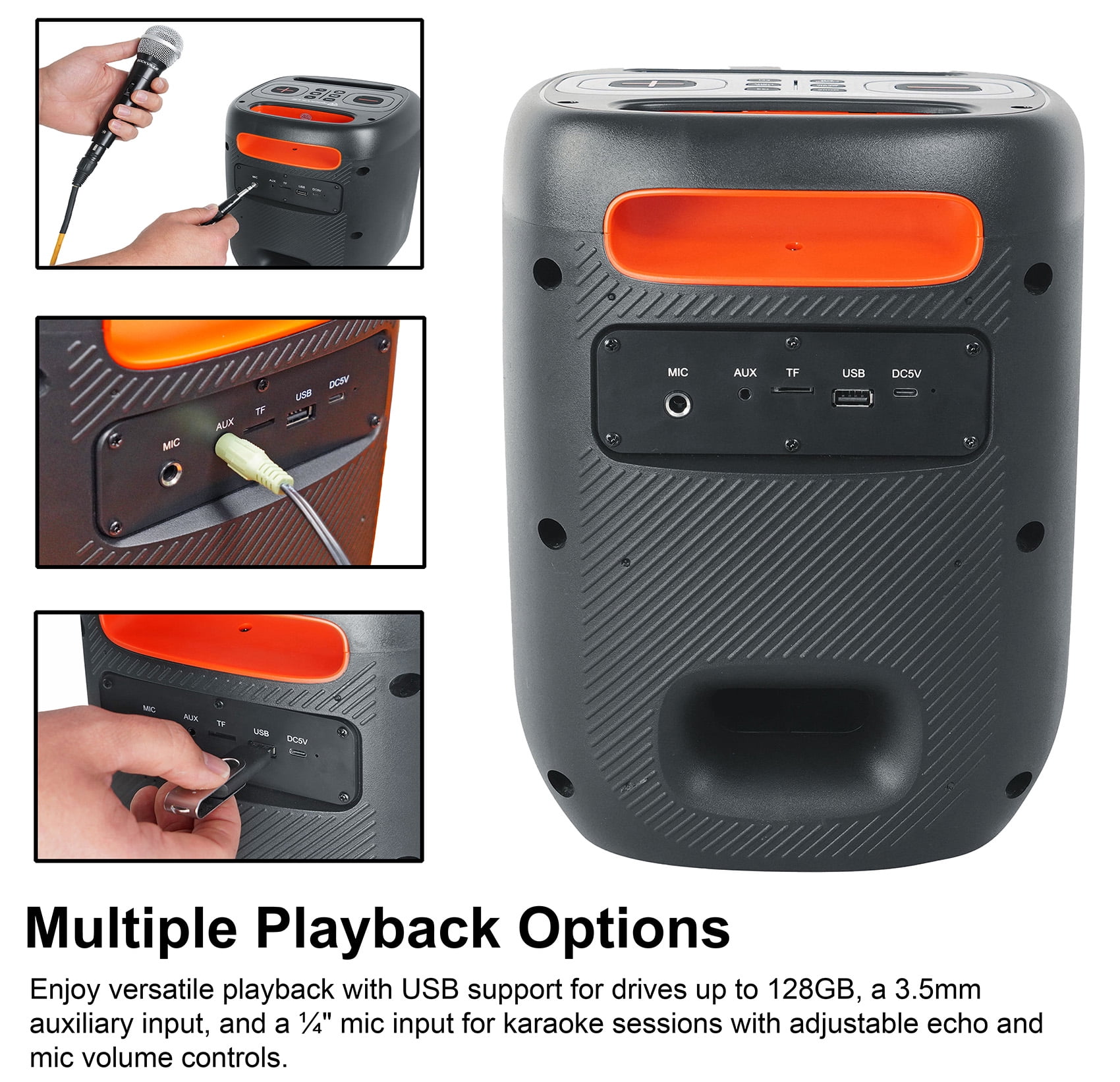 2 Rockville ROCKBOX PRO V2 6.5" 150w Portable Bluetooth Speakers w/Wireless Link