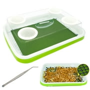 Mealworms Keeper,Mealworms Breeding Kit,Layered design for easy cleaning porous ventilation with feeding holes,for Bearded Dragons Parrot Leopard Geckos Lizards Frogs Birds Chickens.