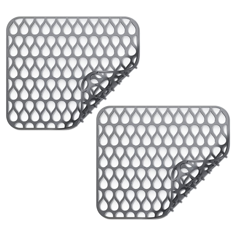 Silicone Sink Protectors for Kitchen, Folding Non Sink Mat Grid for