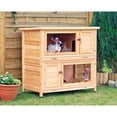 thumbnail image 2 of TRIXIE natura Double Weatherproof Outdoor 2-Story Wooden Small Animal Hutch with & Pull-Out Trays & Ramp, Brown, 2 of 6
