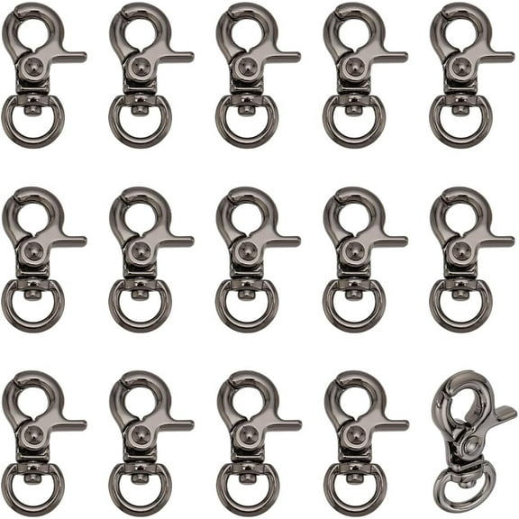 PH 16pcs 31x19mm Swivel Clasps Lanyard Snap Hooks Swivel Snap Hooks Metal Keychain Clip Hooks Lobster Claw Clasps for Keychain Key Ring Crafts Gunmetal Gunmetal